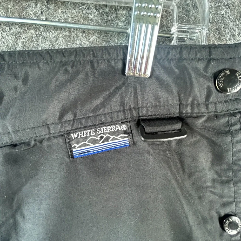 White Sierra Snowboard Ski Winter Pants Womens L Black Side Zip‎ Waterproof